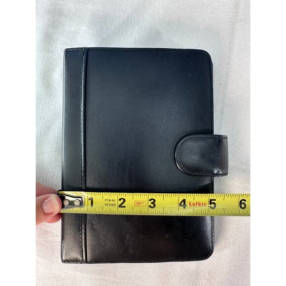 Buxton Black Leather Day Planner 6 Ring Binder 7.5” Organizer Snap ClosureOffice - Picture 4 of 8